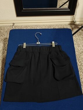 Free People Movement Cargo Skort Black Scuba Utility Skirt Built In Shorts Sz M